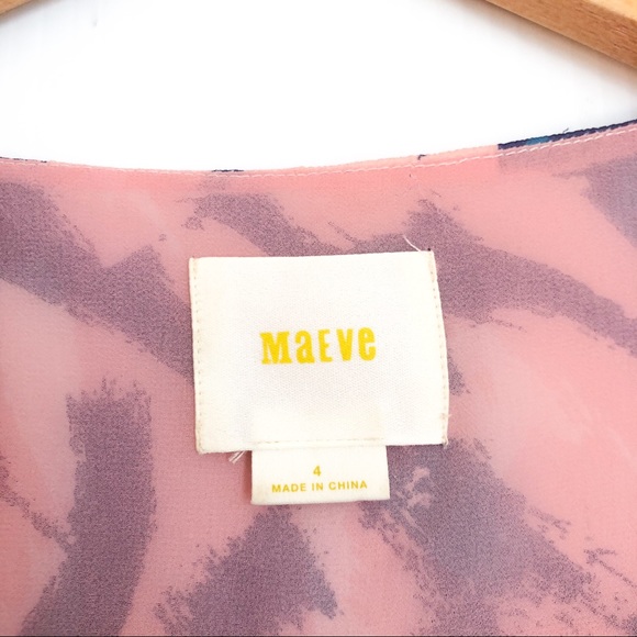 Maeve Anthropologie Pink Painted Silk Blouse - Picture 5 of 6